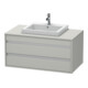 Duravit Meuble sous-lavabo Ketho 100x55 cm, blanc mat, lavabo encastré central, 2 tiroirs-1