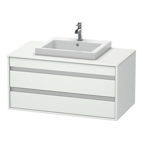 Duravit Meuble sous-lavabo Ketho 100x55 cm, blanc mat, lavabo encastré moyen, 2 tiroirs