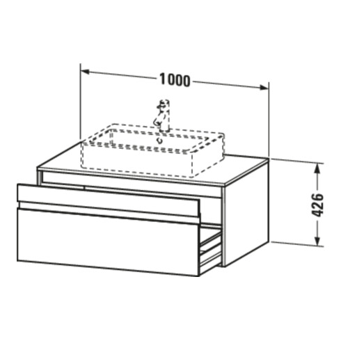 Duravit Meuble sous lavabo Ketho 100x55 cm, E s, f AWT m, 1 tiroir, suspendu