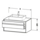 Duravit Meuble sous-lavabo Ketho 100x55 cm, gris mat, avec AWT central, 2 tiroirs