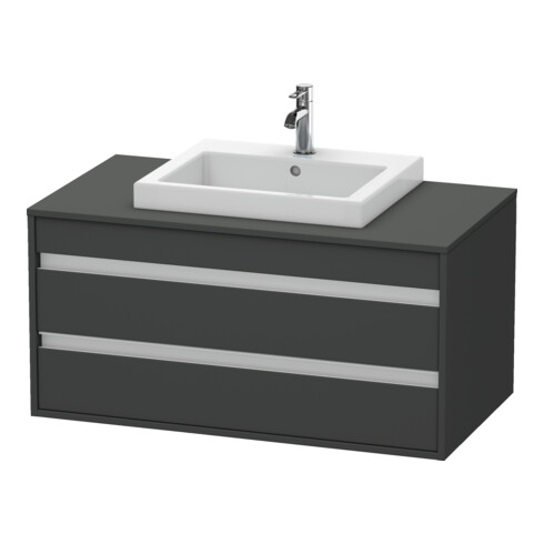 Duravit Meuble sous lavabo Ketho 100x55 cm, gris mat, pour lavabo encastré, 2 tiroirs