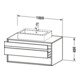 Duravit Meuble sous lavabo Ketho 100x55 cm, lei, f AWT milieu, 2 tiroirs