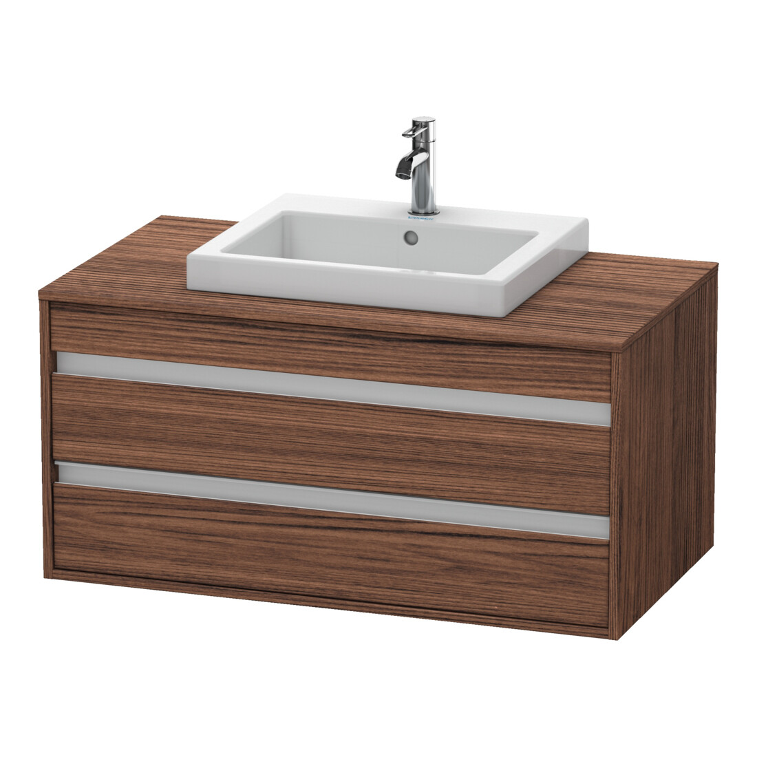 Duravit Meuble sous-lavabo Ketho 100x55 cm, N d, lavabo encastré central, 2 tiroirs