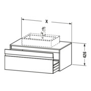 Duravit Meuble sous-lavabo Ketho 100x55 cm, N N, f AWT m, 1 tiroir, suspendu-3