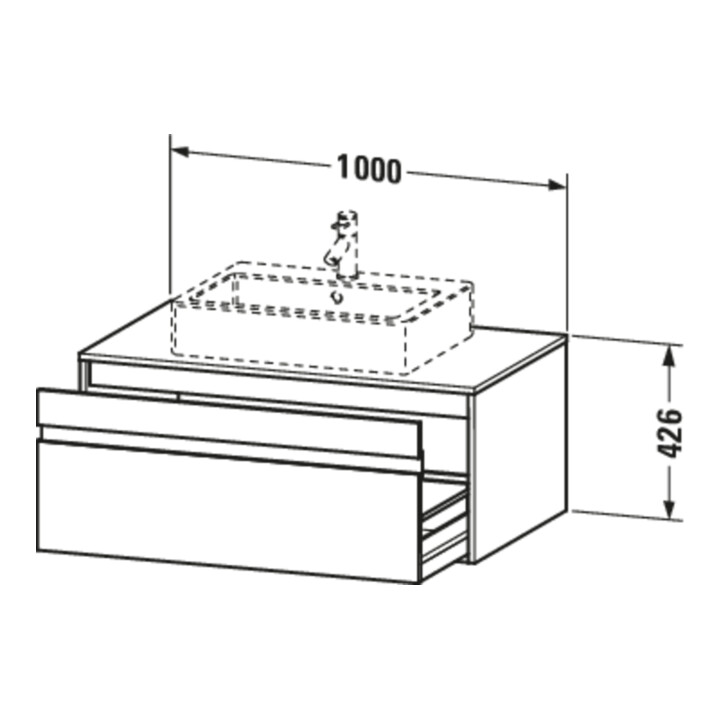 Duravit Meuble sous-lavabo Ketho 100x55 cm, N N, f AWT m, 1 tiroir, suspendu