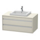 Duravit Meuble sous-lavabo Ketho 100x55 cm, Taupe, pour lavabo encastré, 2 tiroirs-1