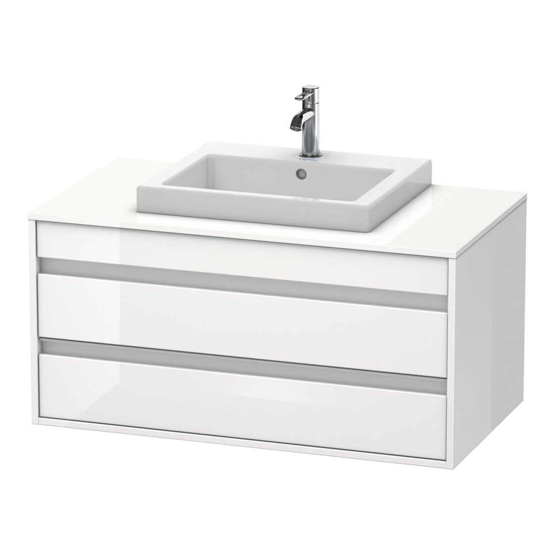 Duravit Meuble sous-lavabo Ketho 100x55 cm, Taupe, pour lavabo encastré, 2 tiroirs