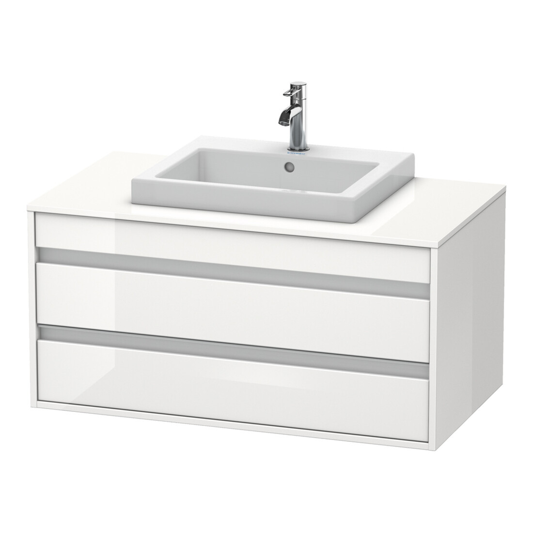 Duravit Meuble sous-lavabo Ketho 100x55 cm, Taupe, pour lavabo encastré, 2 tiroirs