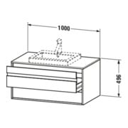 Duravit Meuble sous-lavabo Ketho 100x55 cm, Taupe, pour lavabo encastré, 2 tiroirs-4