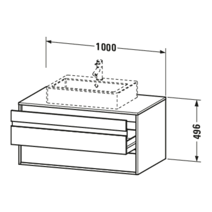 Duravit Meuble sous-lavabo Ketho 100x55cm, N N, avec AWT milieu, 2 tiroirs