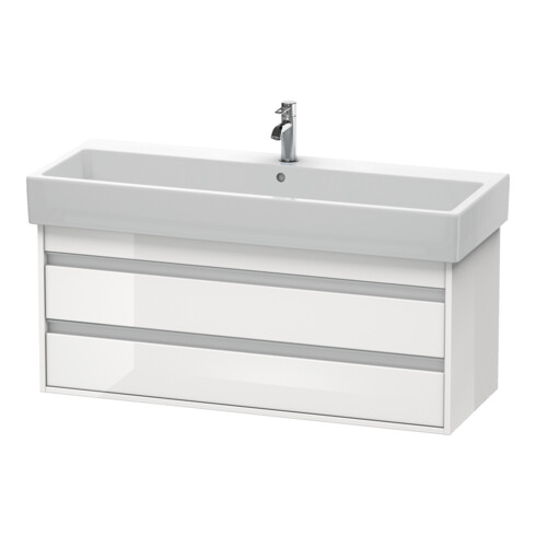 Duravit Meuble sous lavabo Ketho 115x44 cm, blanc brillant, 2 tiroirs, suspendu