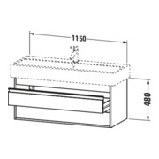 Duravit Meuble sous lavabo Ketho 115x44 cm, blanc œuf, 2 tiroirs, suspendu-4