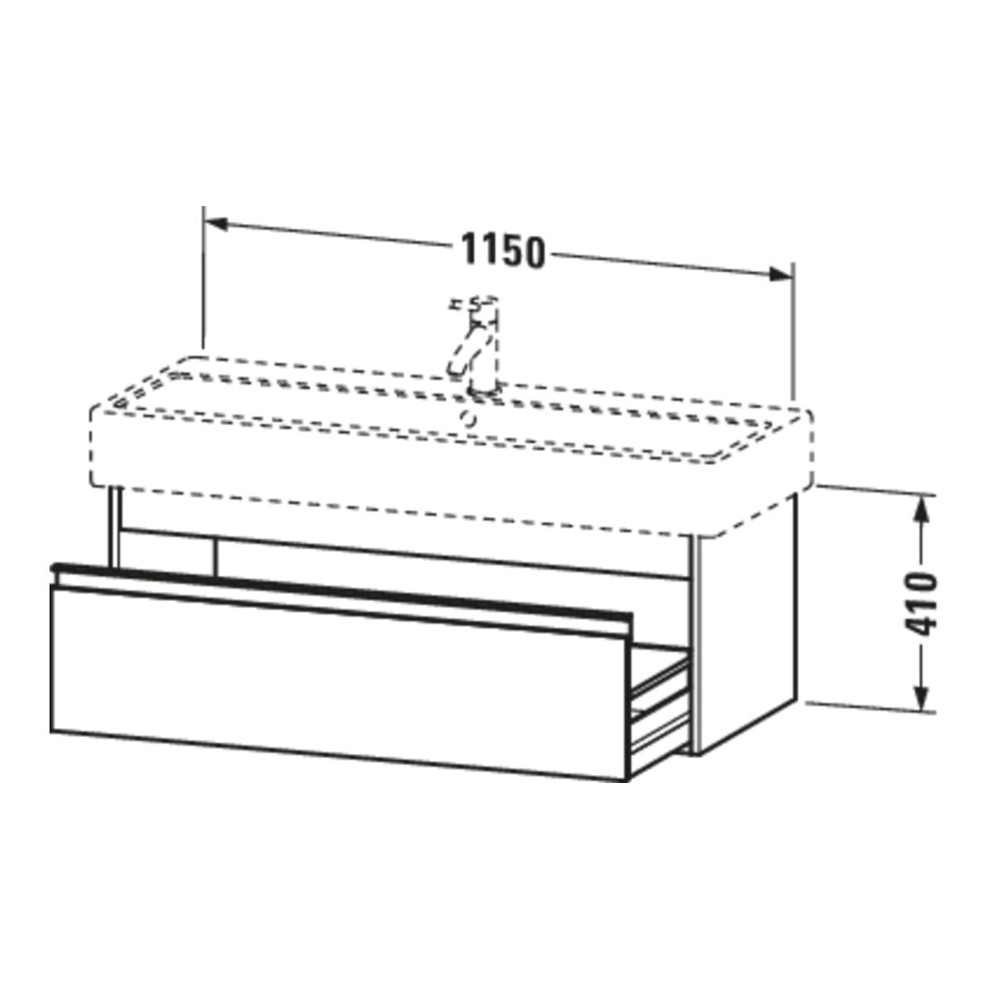 Duravit Meuble sous-lavabo Ketho 115x44 cm, lin, 1 tiroir, suspendu