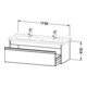Duravit Meuble sous-lavabo Ketho 115x45,5 cm, bas, 1 tiroir, suspendu