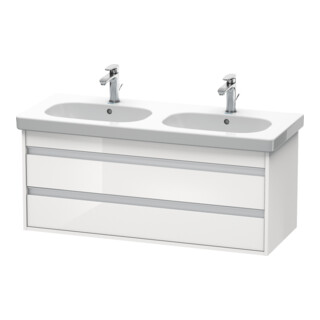 Duravit Meuble sous lavabo Ketho 115x45,5 cm, blanc brillant, 2 tiroirs, suspendu