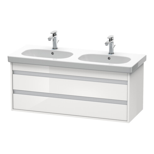 Duravit Meuble sous lavabo Ketho 115x45,5 cm, blanc brillant, 2 tiroirs, suspendu