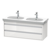 Duravit Meuble sous lavabo Ketho 115x45,5 cm, blanc brillant, 2 tiroirs, suspendu