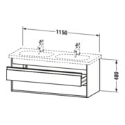 Duravit Meuble sous lavabo Ketho 115x45,5 cm, blanc mat, 2 tiroirs, suspendu-3