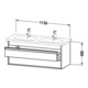 Duravit Meuble sous-lavabo Ketho 115x45,5 cm, graph ma, 2 tiroirs, suspendu