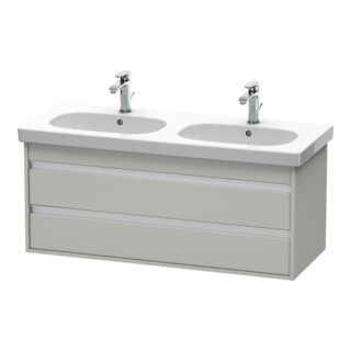 Duravit Meuble sous lavabo Ketho 115x45,5 cm, gris béton, 2 tiroirs, suspendu