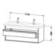 Duravit Meuble sous-lavabo Ketho 115x45,5 cm, mat, 2 tiroirs, suspendu