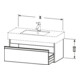 Duravit Meuble sous-lavabo Ketho 120x45,5 cm, bas, 1 tiroir, suspendu