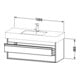 Duravit Meuble sous-lavabo Ketho 120x45,5 cm, bas, 2 tiroirs, suspendu