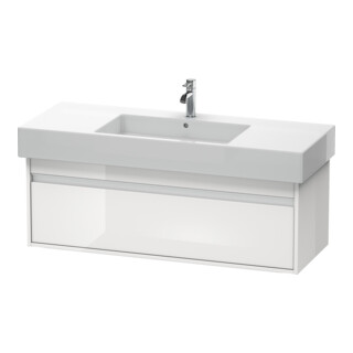 Duravit Meuble sous lavabo Ketho 120x45,5 cm, blanc brillant, 1 tiroir, suspendu