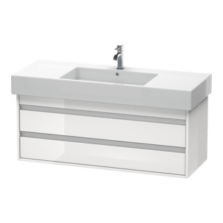 Duravit Meuble sous-lavabo Ketho 120x45,5 cm, blanc brillant, 2 tiroirs, suspendu