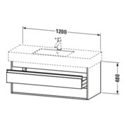Duravit Meuble sous-lavabo Ketho 120x45,5 cm, blanc brillant, 2 tiroirs, suspendu-3