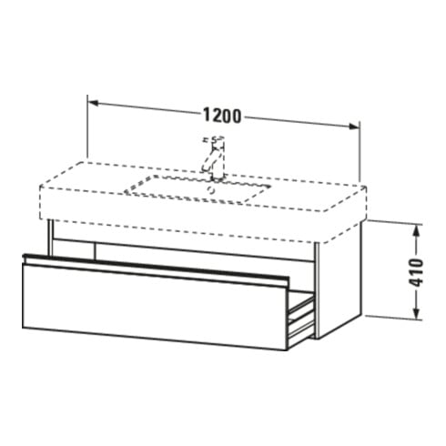 Duravit Meuble sous-lavabo Ketho 120x45,5 cm, chêne œuf, 1 tiroir, suspendu