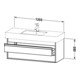 Duravit Meuble sous-lavabo Ketho 120x45,5 cm, graphite mat, 2 tiroirs, suspendu
