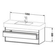 Duravit Meuble sous-lavabo Ketho 120x45,5 cm, graphite mat, 2 tiroirs, suspendu-4