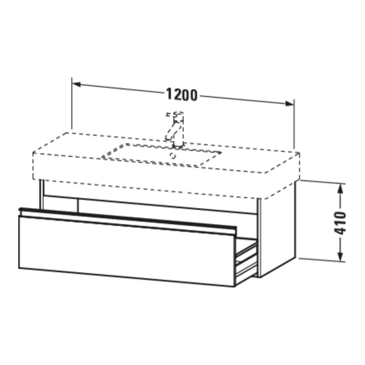 Duravit Meuble sous-lavabo Ketho 120x45,5 cm, taupe, 1 tiroir, suspendu