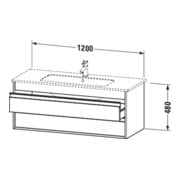 Duravit Meuble sous lavabo Ketho 120x47,5 cm, bas, 2 tiroirs, suspendu-4