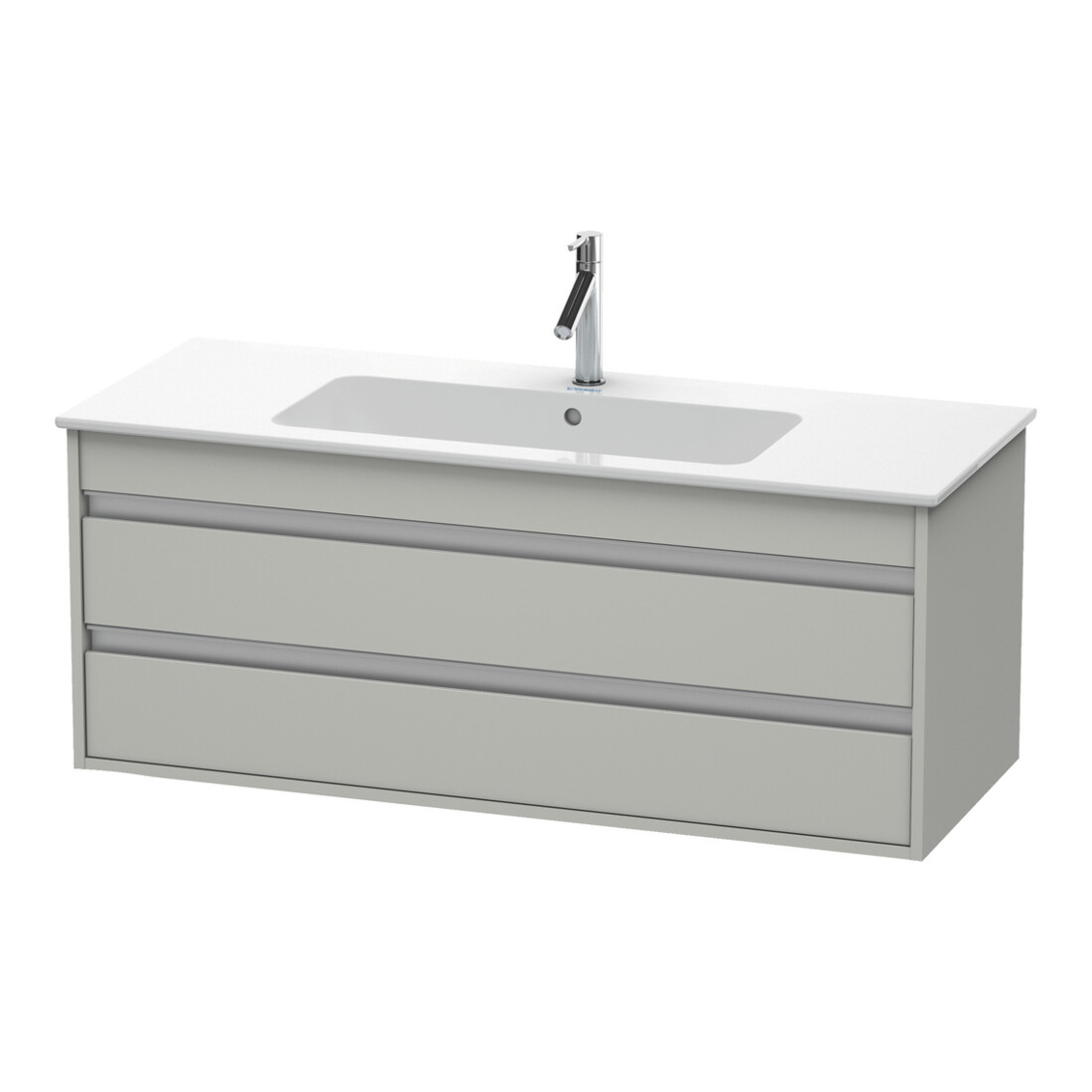 Duravit Meuble sous lavabo Ketho 120x47,5 cm, béton gris, 2 tiroirs, suspendu