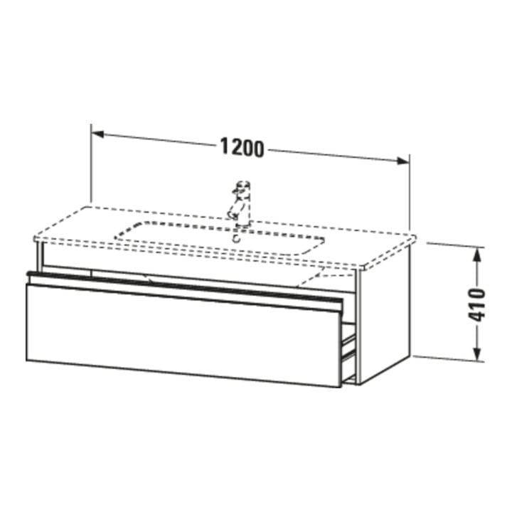 Duravit Meuble sous-lavabo Ketho 120x47,5 cm, graph ma, 1 tiroir, suspendu