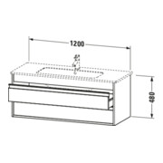 Duravit Meuble sous-lavabo Ketho 120x47,5 cm, graph ma, 2 tiroirs, suspendu-3