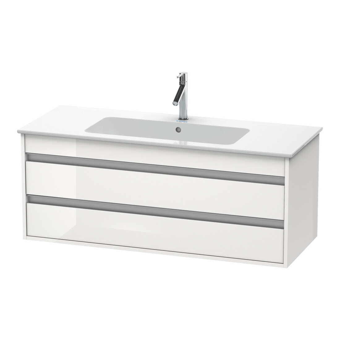 Duravit Meuble sous-lavabo Ketho 120x47,5cm, blanc brillant, 2 tiroirs, suspendu