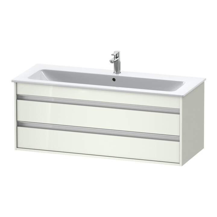Duravit Meuble sous-lavabo Ketho 120x47,5cm, blanc brillant, 2 tiroirs, suspendu