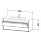Duravit Meuble sous-lavabo Ketho 120x47,5cm, blanc brillant, 2 tiroirs, suspendu