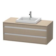 Duravit Meuble sous-lavabo Ketho 120x55 cm, beige, lavabo encastré milieu, 2 tiroirs