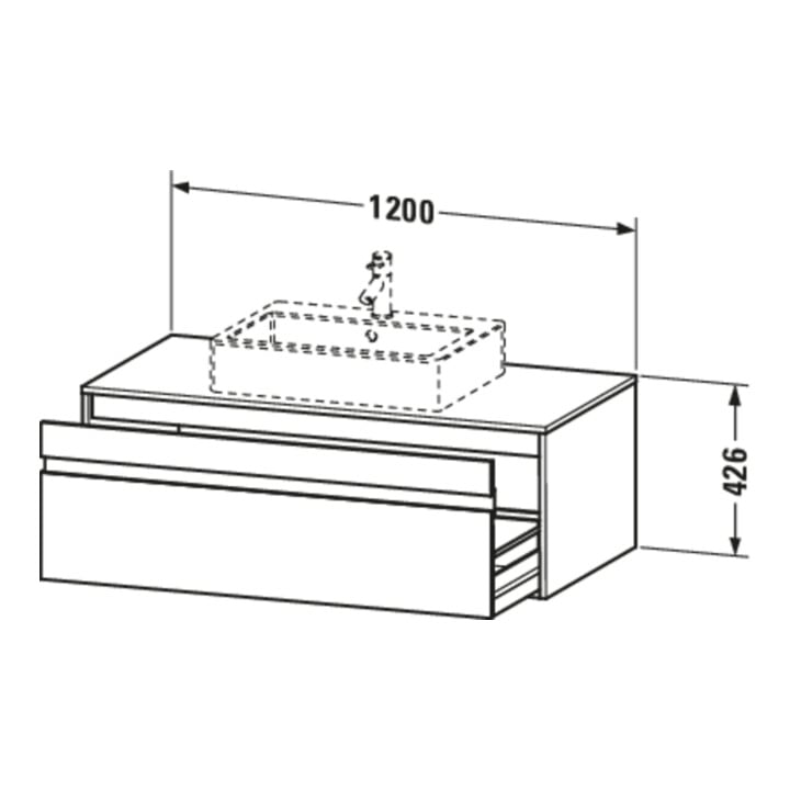 Duravit Meuble sous-lavabo Ketho 120x55 cm, blanc, 1 tiroir, suspendu