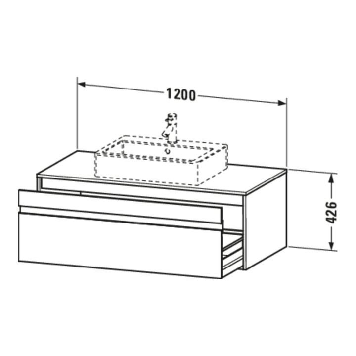 Duravit Meuble sous lavabo Ketho 120x55 cm, blanc mat, 1 tiroir, suspendu