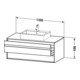 Duravit Meuble sous-lavabo Ketho 120x55 cm, blanc mat, 2 tiroirs, AWT milieu