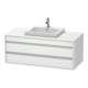 Duravit Meuble sous-lavabo Ketho 120x55 cm, blanc mat, lavabo encastré milieu, 2 tiroirs-1