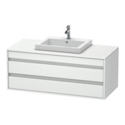 Duravit Meuble sous-lavabo Ketho 120x55 cm, blanc mat, lavabo encastré milieu, 2 tiroirs-1