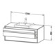 Duravit Meuble sous-lavabo Ketho 120x55 cm, blanc mat, lavabo encastré milieu, 2 tiroirs-3