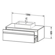 Duravit Meuble sous-lavabo Ketho 120x55 cm, E N, f AWT m, 1 tiroir, suspendu-4