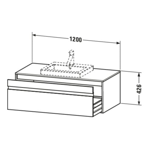 Duravit Meuble sous-lavabo Ketho 120x55 cm, E N, f EWT m, 1 tiroir, suspendu